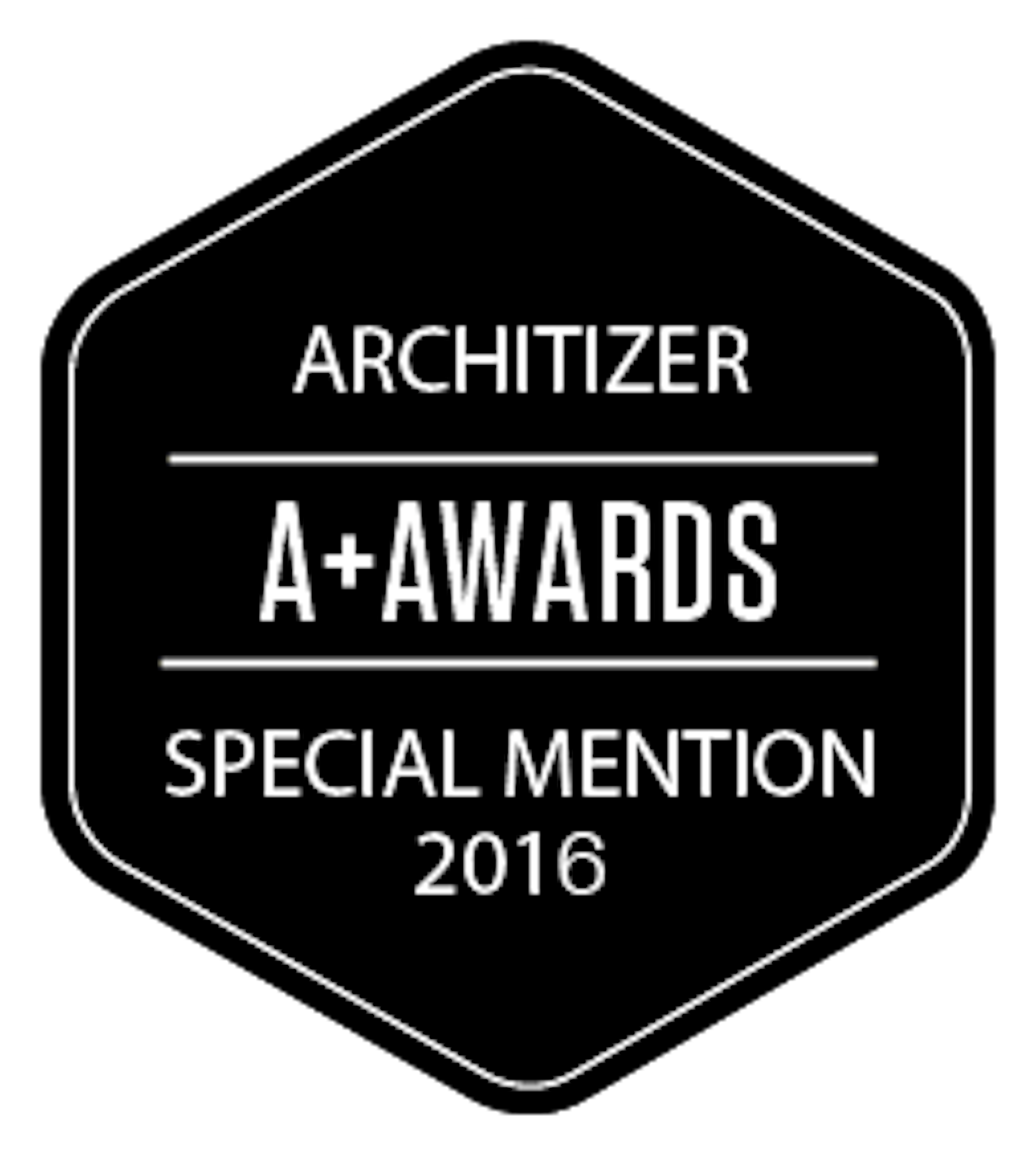 Special mention. Architizer logo. Mention.