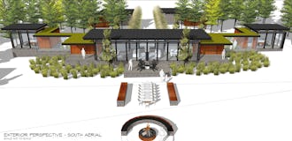 House81 aerial south modern architecture upper peninsula michigan