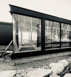 North45 architecture modern design glass hallway