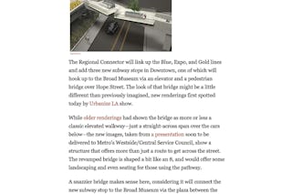 A new look at snazzy pedestrian bridge that will connect the broad to the subway