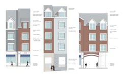 Enlarged partial elevations rendered small