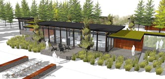 House81 aerial southeast modern home upper peninsula michigan