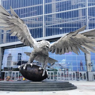 Falcons statue