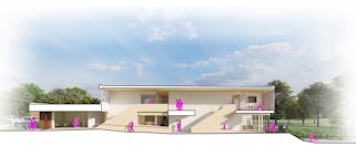 Modus studio greenway offices building 01 east west section