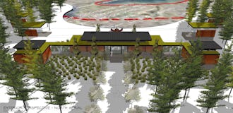 House81 aerial north modern home north michigan